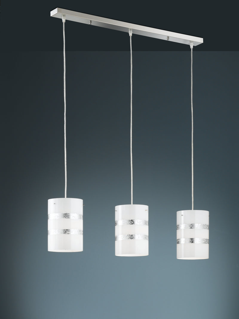 Nikosia white and silver pendant